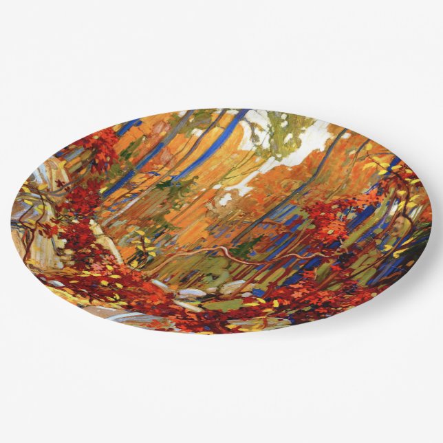 Autumn's Garland, famous painting, Paper Plate (Angled)