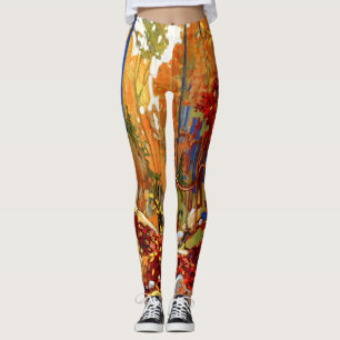 Autumn's Garland, the colours of fall Leggings