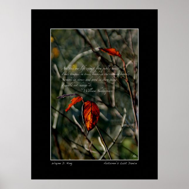Autumns Last Dance Shakespeare Quote Poster (Front)