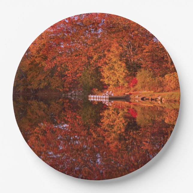Autumn's Reflection Paper Plate (Front)