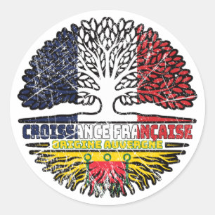 Auvergne Auvergnat French France Tree Roots Flag Classic Round Sticker