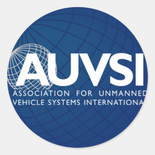 AUVSI Dark Round Sticker