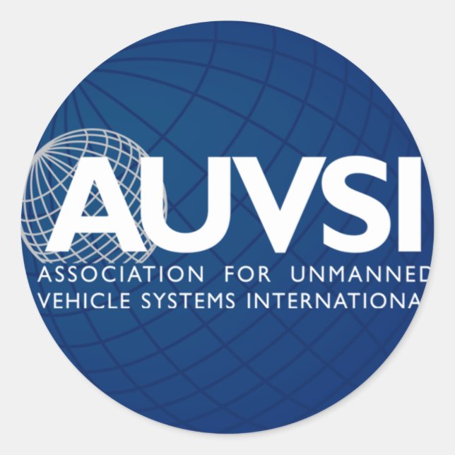AUVSI Dark Round Sticker (Front)