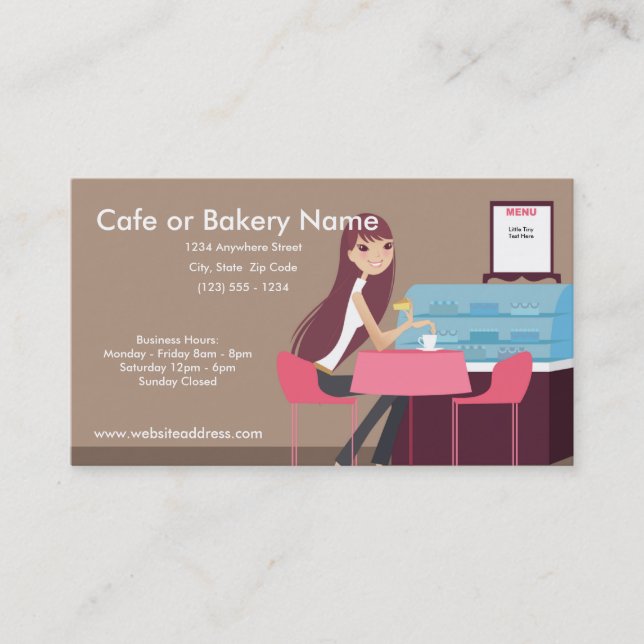 Aux cartes de visite de magasin de café/pâtisserie (Devant)