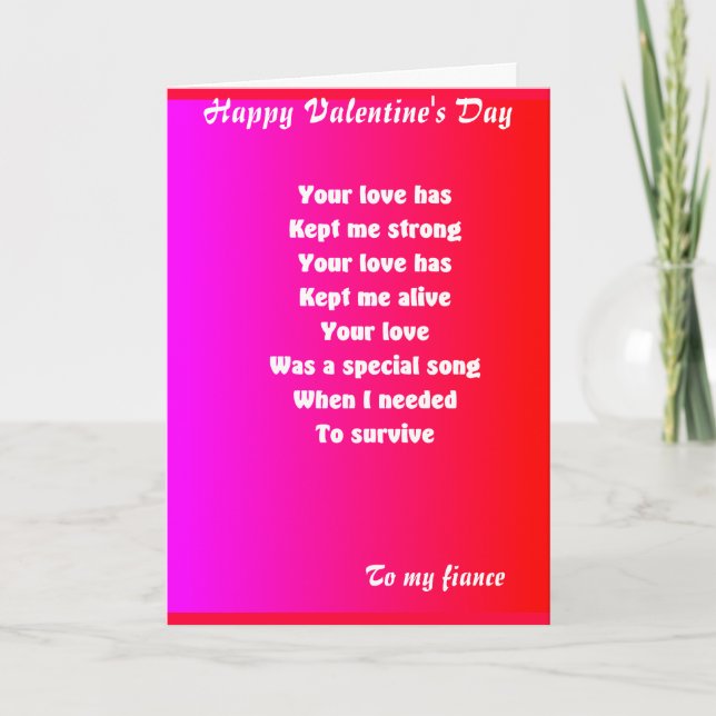 aux cartes de voeux de ma fiance valentine (Devant)