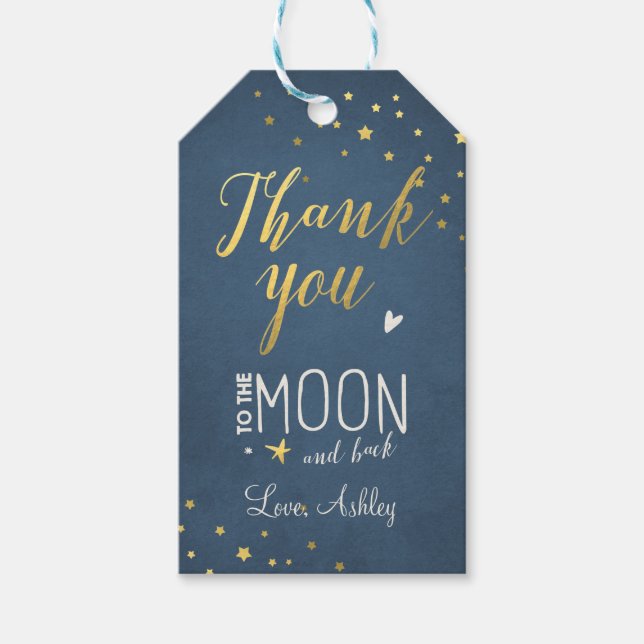 Aux étiquettes de cadeaux de lune merci Baby showe (Devant)