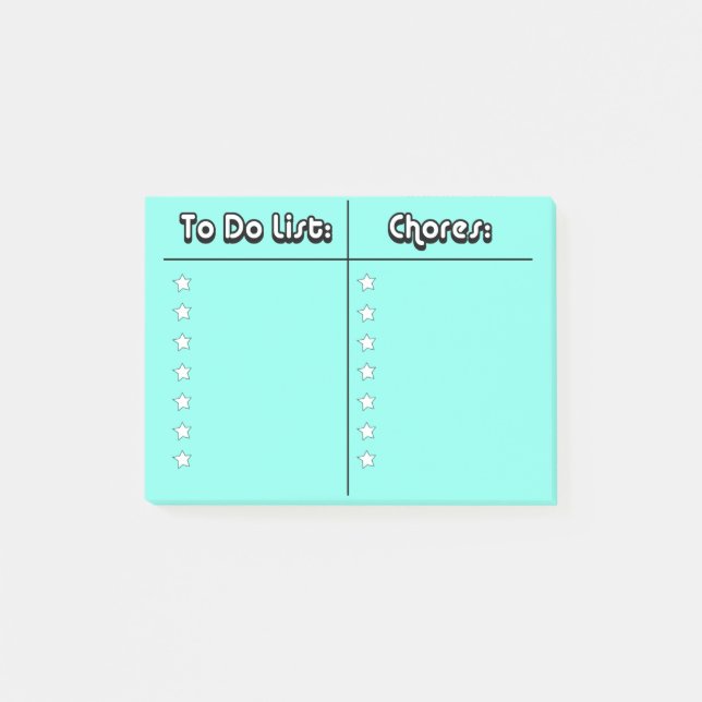 Aux notes de post-it de liste de Do/Chores (Devant)