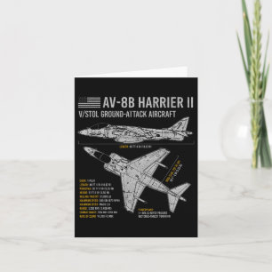 Av-8b Harrier Ii Aircraft War Plane Airplane Bluep Card
