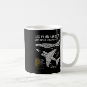 Av-8b Harrier Ii Aircraft War Plane Airplane Bluep Coffee Mug