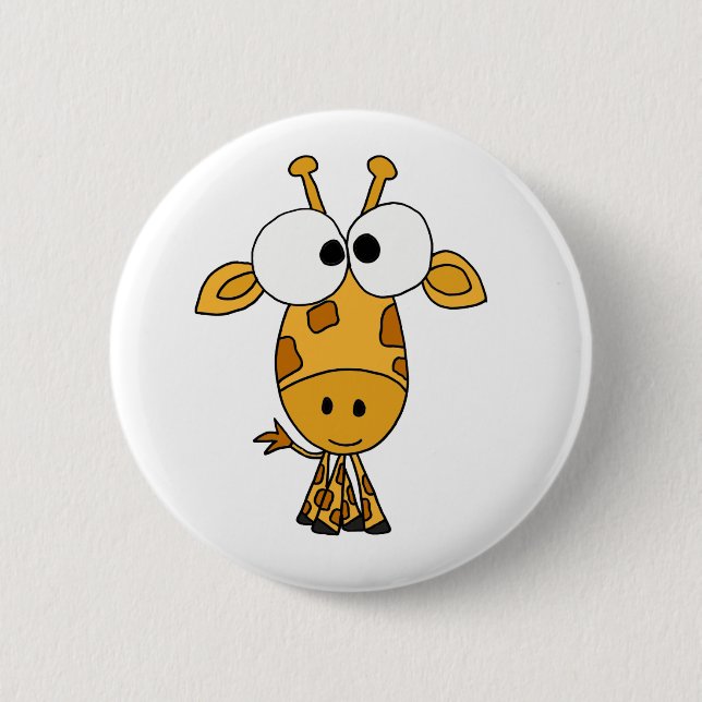 AV- Funny Giraffe Cartoon 2 Inch Round Button (Front)