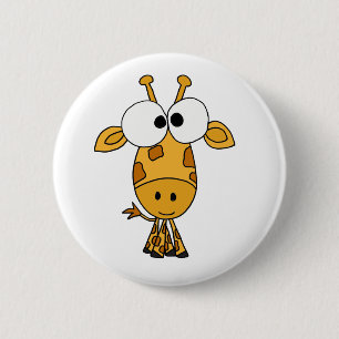 AV- Funny Giraffe Cartoon 2 Inch Round Button