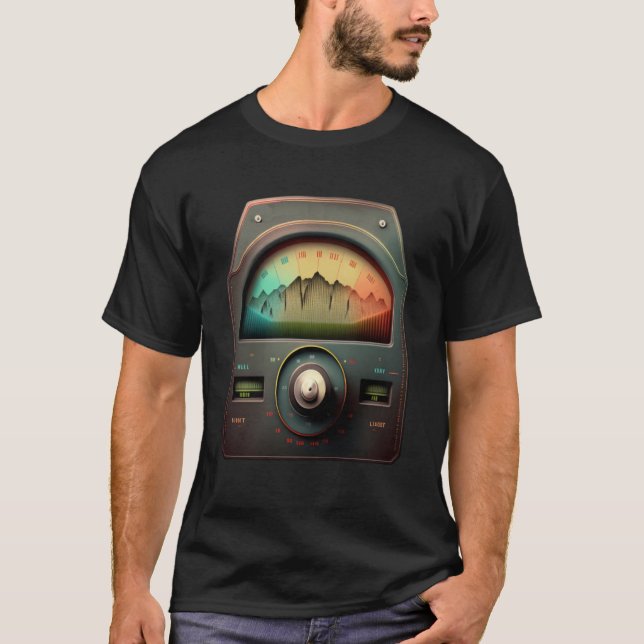 AV Technician Volume VU Metre Audio Tech Sound Rec T-Shirt (Front)