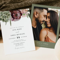 AVA Boho Burgundy Floral Succulent Cactus Wedding
