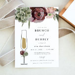 AVA Burgundy Succulent Brunch and Bubbly Champagne Invitation<br><div class="desc">This brunch and bubbly bridal shower invitation features rich burgundy florals and earthy succulent embellishments with a fun floral champagne flute. Edit most wording to meet the needs of your event. This bridal shower invite is perfect for your bohemian desert or burnt orange fall themed event.</div>