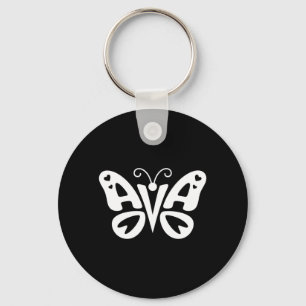Ava Butterfly - Personalized Cute Name Word Art Keychain