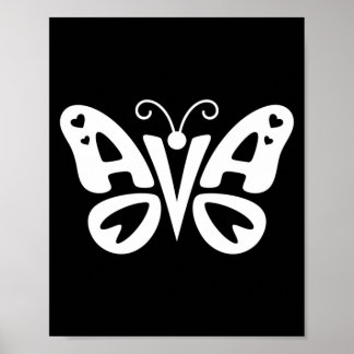 Ava Butterfly - Personalized Cute Name Word Art Poster