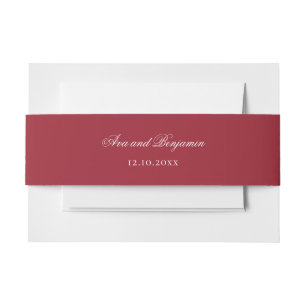 Ava Christmas Red Winter Wedding Invitation Belly  Band