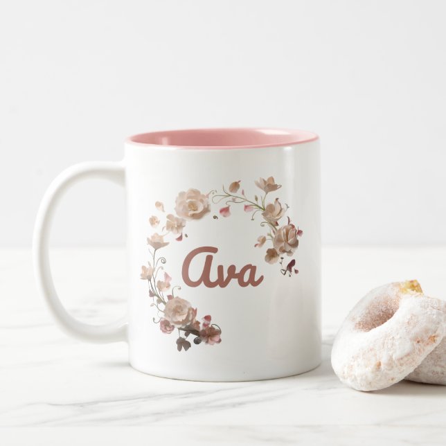 Ava Floral Mug (Avec donut)