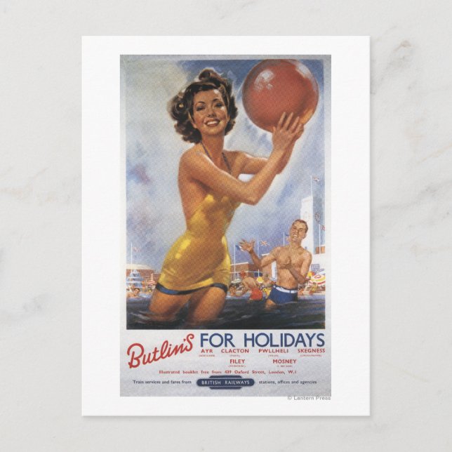 Ava Gardner Look-a-like Butlin's Camps Postcard (Front)