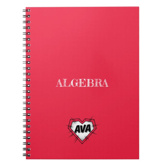 Ava Heart Pink Notebook (Front)