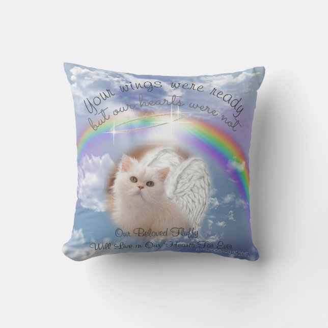 AVA - Heavenly Sky With Rainbow  Pet Memorial Throw Pillow (Front)