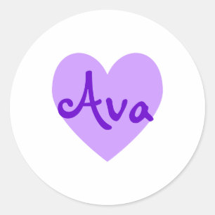 Ava in Purple Classic Round Sticker