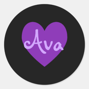 Ava in Purple Classic Round Sticker