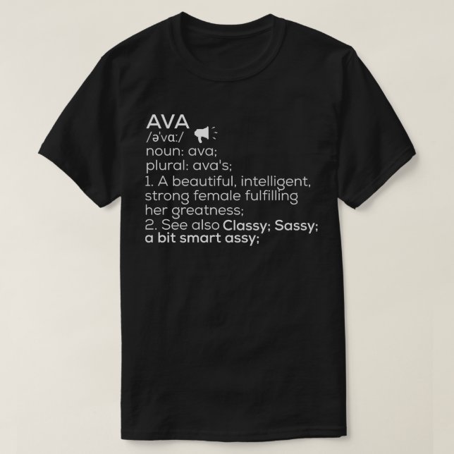 Ava Name Ava Definition Ava Female Name Ava Meanin T-Shirt (Design Front)
