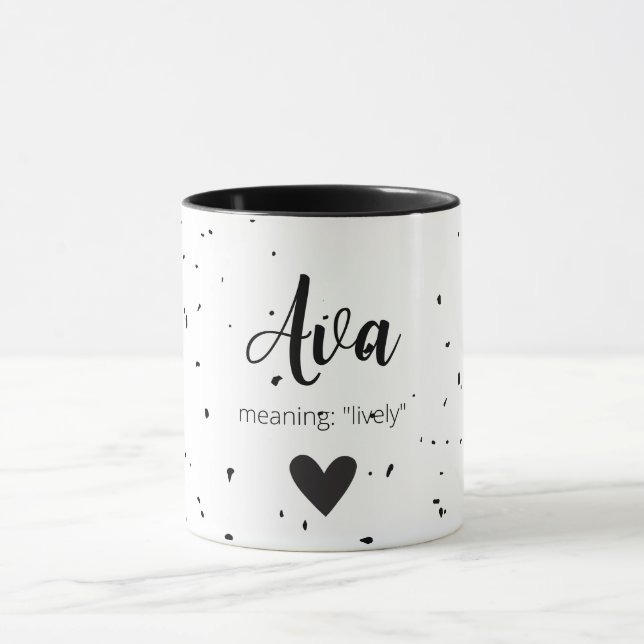 Ava Name Meaning Girls Kids Womens Minimal Modern Mug (Center)