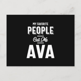 Ava Name Shirt Personalized Girls Women Cute Pink Postcard