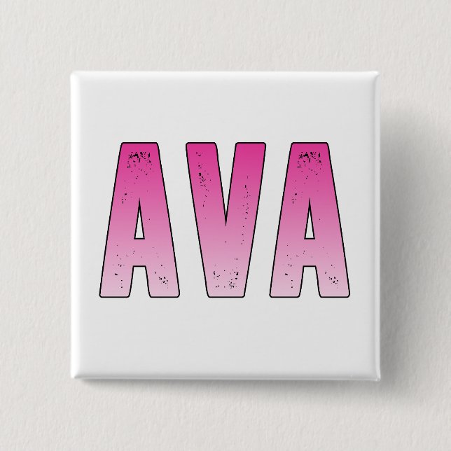 Ava pink name 2 inch square button (Front)