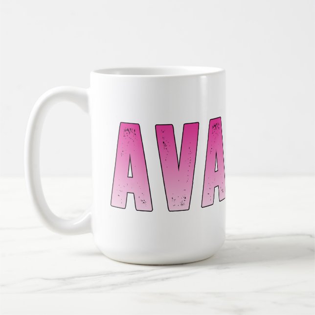 Ava pink name coffee mug (Left)