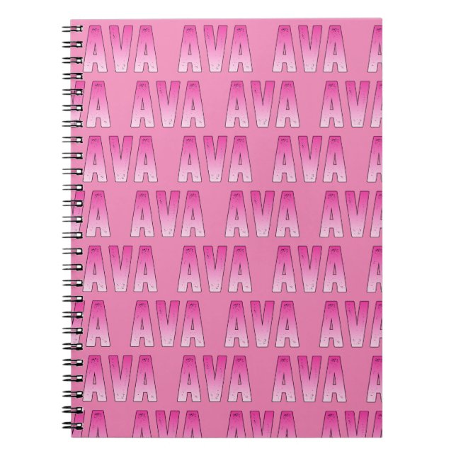 Ava pink name notebook (Front)