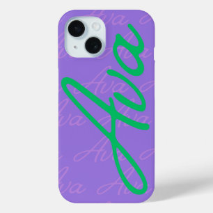 Ava Repeating Name Pattern  iPhone 15 Case