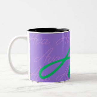 Ava Repeating Name Pattern Two-Tone Coffee Mug