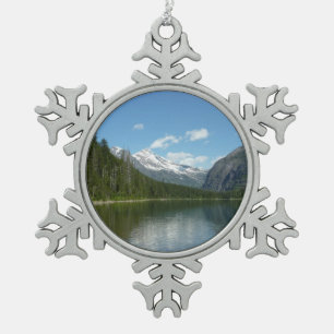 Avalanche Lake I in Glacier National Park Snowflake Pewter Christmas Ornament