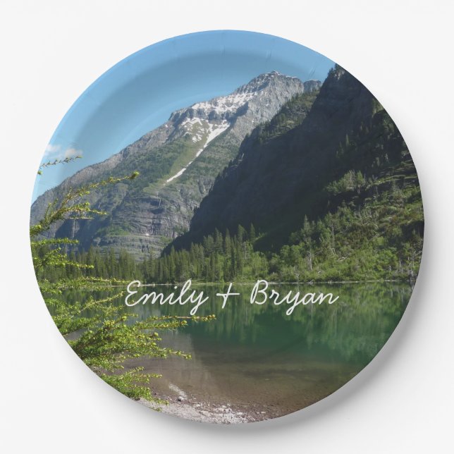 Avalanche Lake II in Glacier National Park Paper Plate (Front)