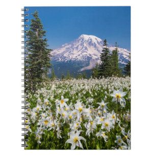 Avalanche lilies and Mount Rainier 2 Notebook