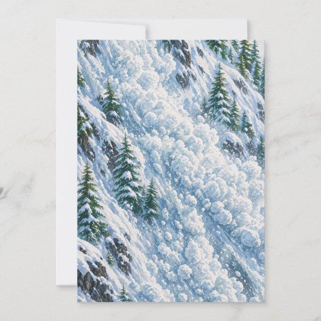 Avalanche Mountain Snow Scene Invitation (Front)