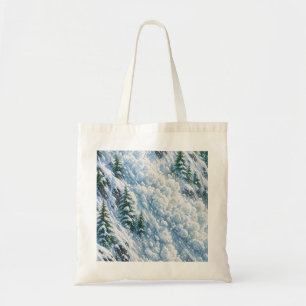 Avalanche Mountain Snow Scene Tote Bag