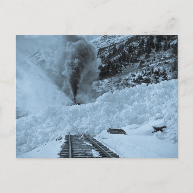 Avalanche Train Tracks Vintage Locmotive Postcard (Front)