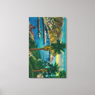Avalon Bay, Santa Catalina Island from Skyline Canvas Print