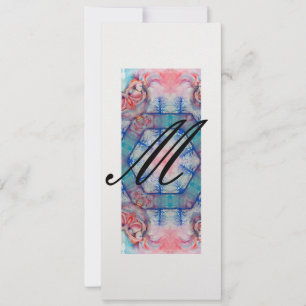 AVALON mogram 2, soft pink purple blue ice paper Invitation