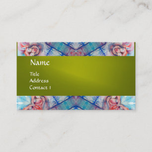 AVALON PSYCHEDELIC monogram ,pink purple yellow Business Card