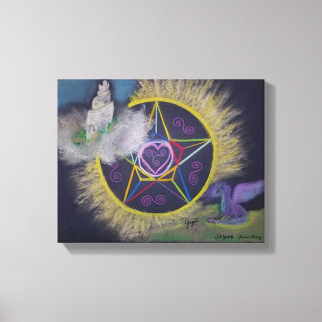 Avalon Rising pastel drawing Canvas Print (Front)