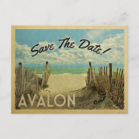 Avalon Save The Date Vintage Beach Nautical