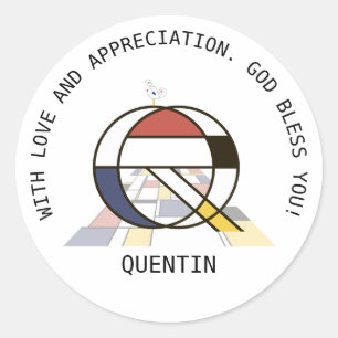 Avant-Garde Art Style Monogram. Letter Q Classic Round Sticker