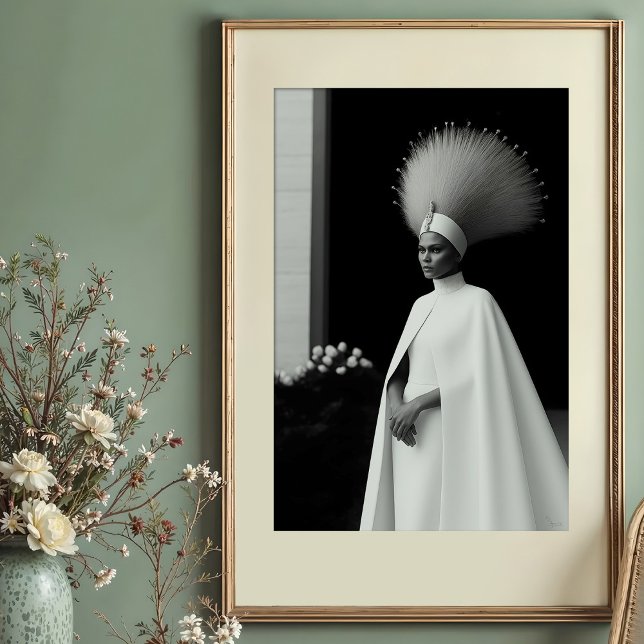 Avant-Garde Empress: White & Black Couture Poster (Creator Uploaded)