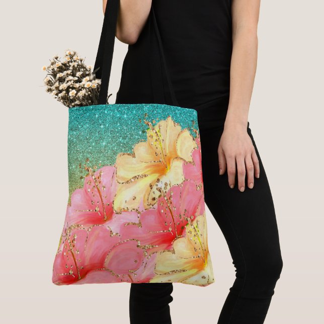 Avant Garde Floral Tote See Back (Close Up)
