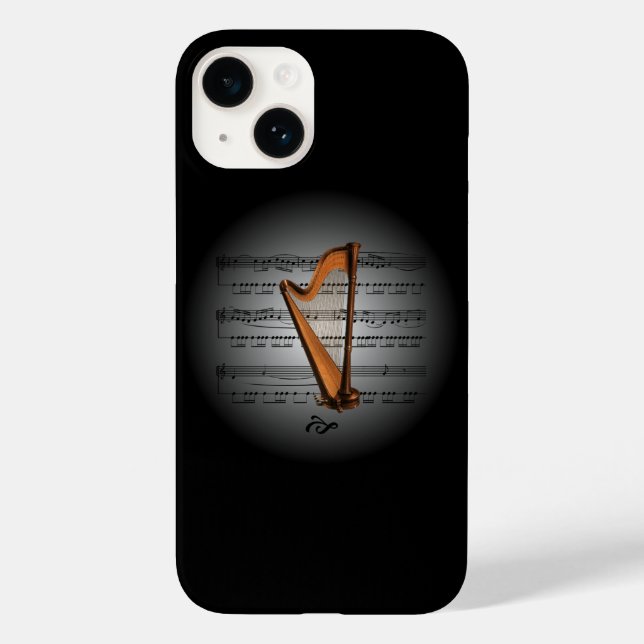 Avant Garde ~ Harp on Globe with Sheet Music   ~  Case-Mate iPhone Case (Back)